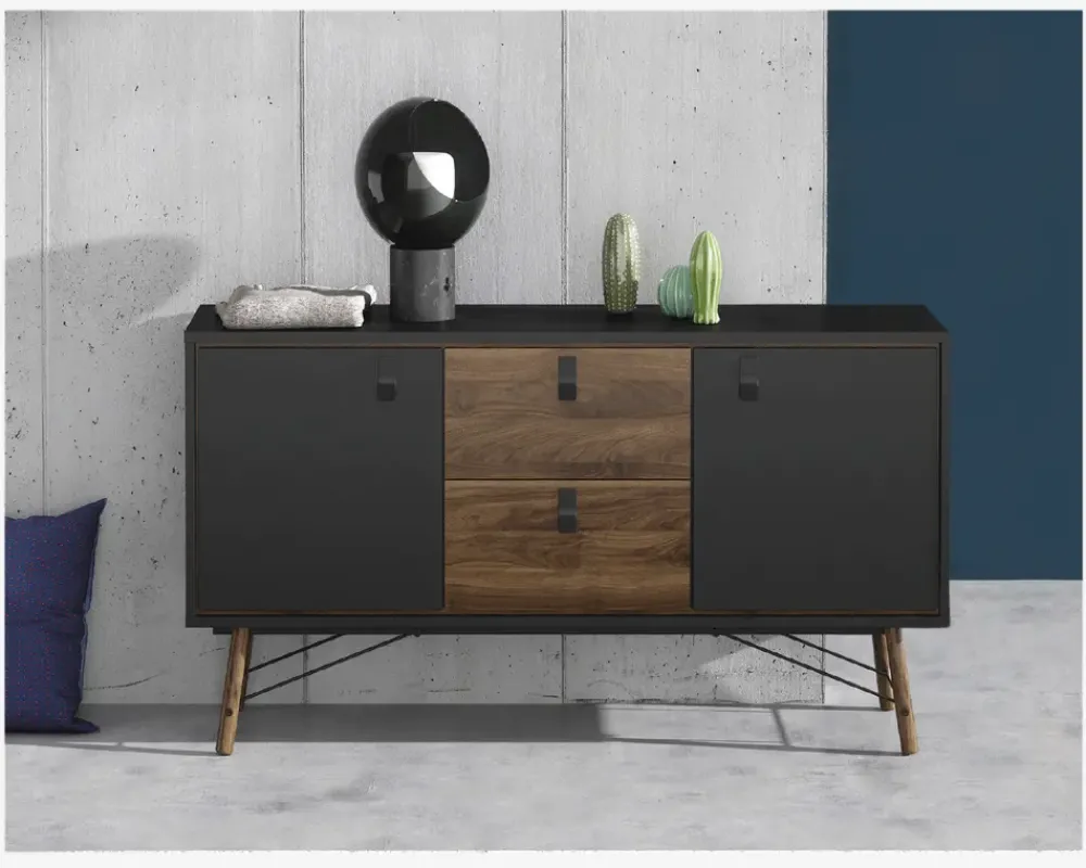 Daells Bolighus Skænk Ry B. 150 cm sort/valnød