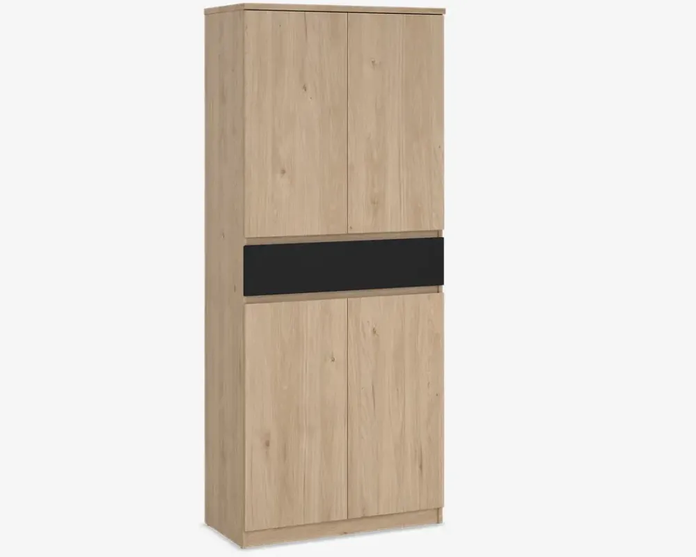 New Daells Bolighus Skoskab Naia eg/sort H. 191,7 cm