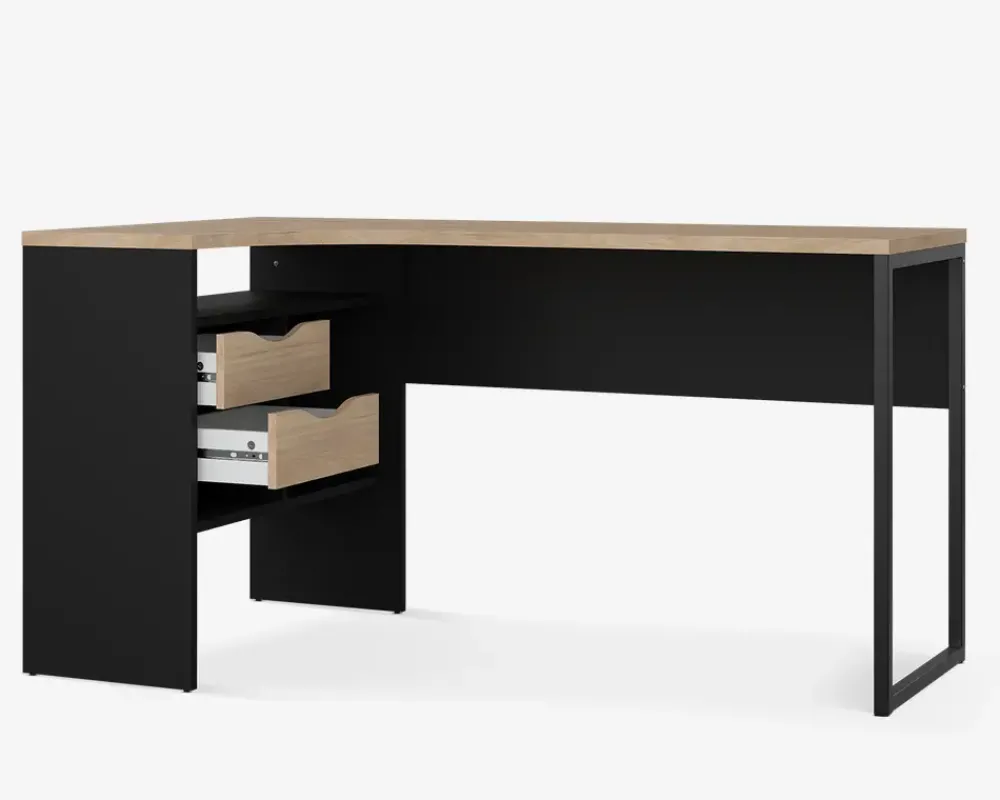 Online Daells Bolighus Skrivebord Hjørne Sort/Eg