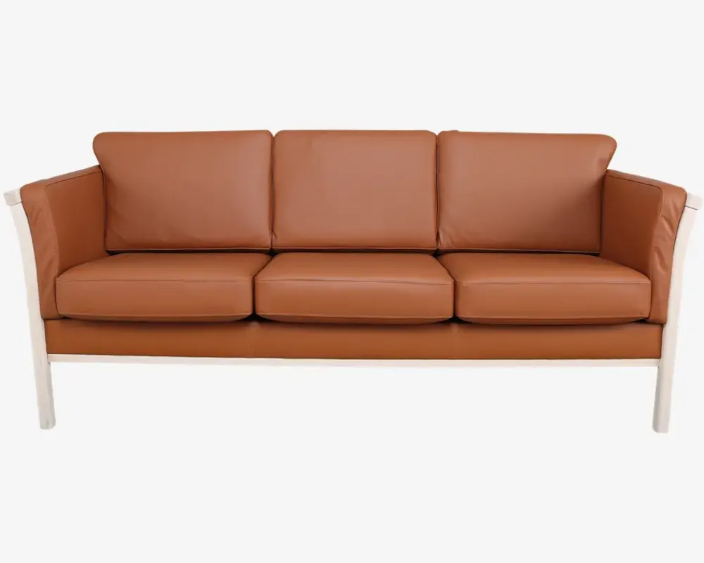 Discount Daells Bolighus Sofa 3 Pers. Luksus Tremmesofa Cognac/Bøg