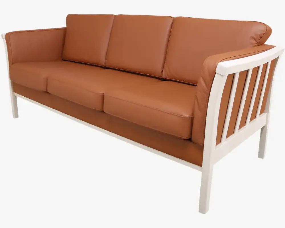 Discount Daells Bolighus Sofa 3 Pers. Luksus Tremmesofa Cognac/Bøg