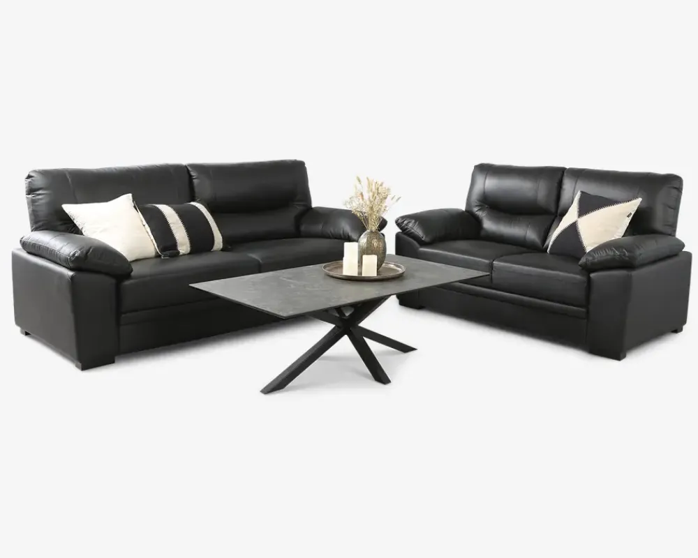 Online Daells Bolighus Sofa 3 Pers. Sort Læder