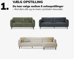 Daells Bolighus Sofa Halifax Open End Venstrevendt Stofgr. 1