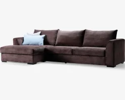 New Daells Bolighus Sofa med chaiselong brun fløjl venstre