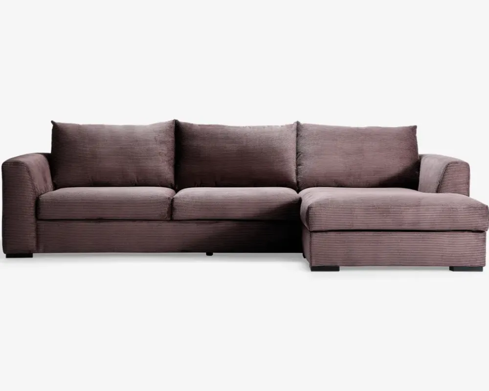 Hot Daells Bolighus Sofa med chaiselong brun fløjl højre