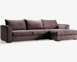 Hot Daells Bolighus Sofa med chaiselong brun fløjl højre