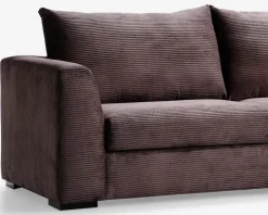 Hot Daells Bolighus Sofa med chaiselong brun fløjl højre