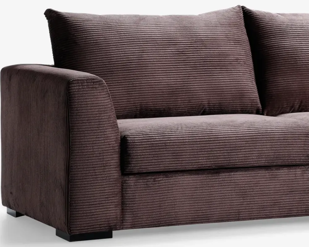 Hot Daells Bolighus Sofa med chaiselong brun fløjl højre