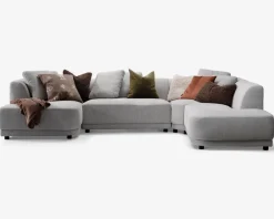 Sale Daells Bolighus Sofa U-shape grå/beige højrevendt