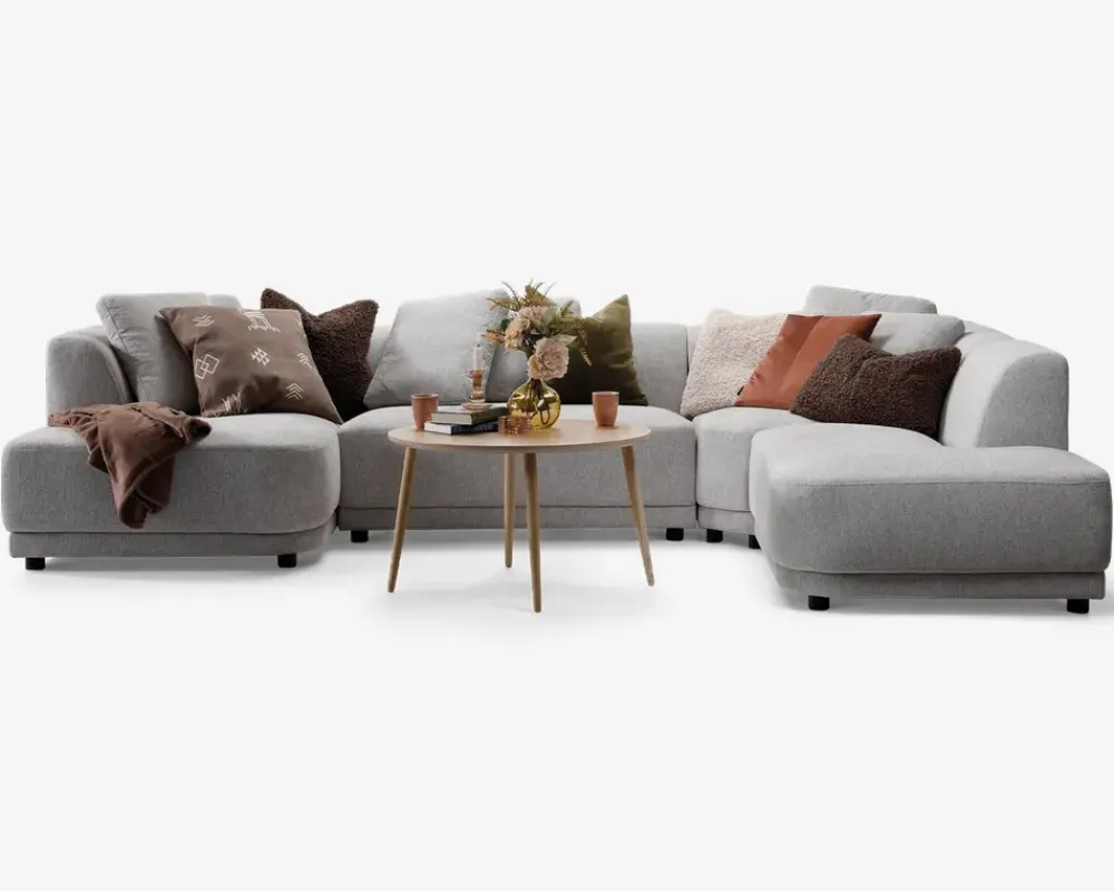 Sale Daells Bolighus Sofa U-shape grå/beige højrevendt