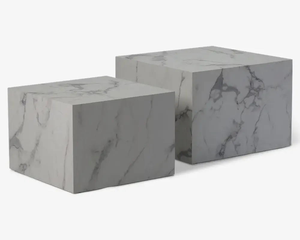 New Daells Bolighus Sofabord Dice Marmorlook Hvid