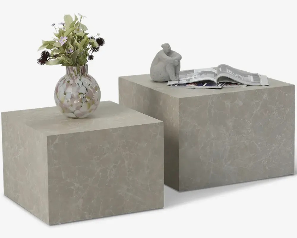 Clearance Daells Bolighus Sofabord Dice Travertin 2 Stk. Beige