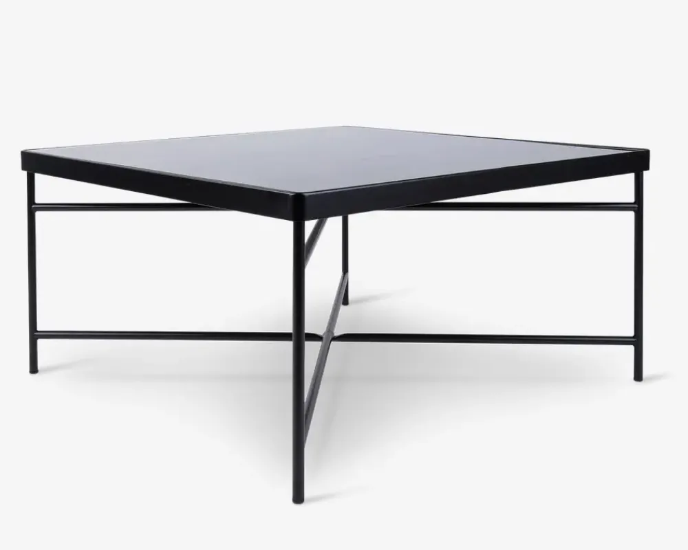Outlet Daells Bolighus Sofabord sort/glas 80x80 cm