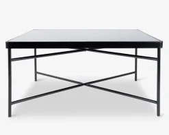 Outlet Daells Bolighus Sofabord sort/glas 80x80 cm