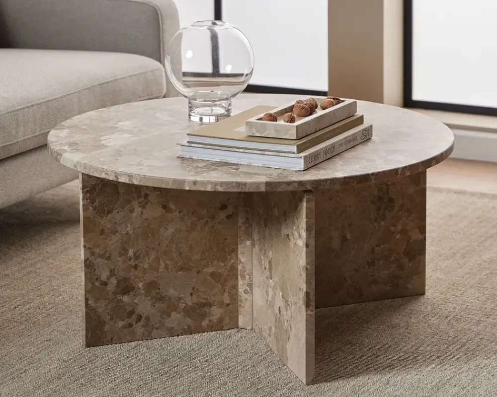 Sale Daells Bolighus Sofabord Vega Latte marmor Dia-Ø90 cm