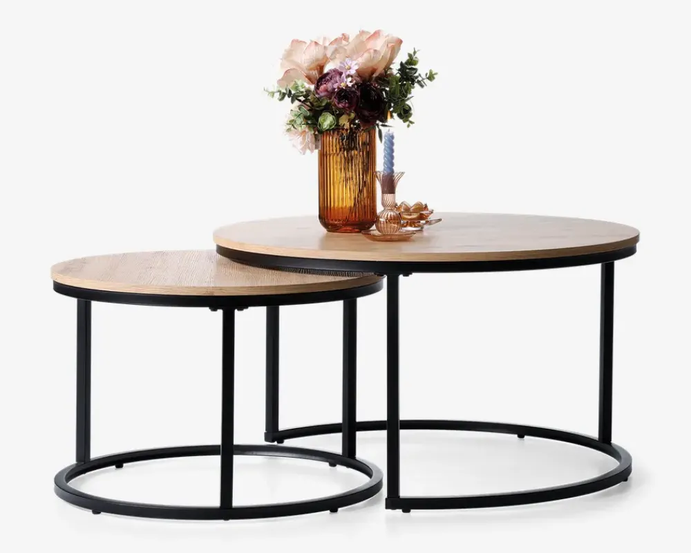 Online Daells Bolighus Sofabordssæt eg/sort