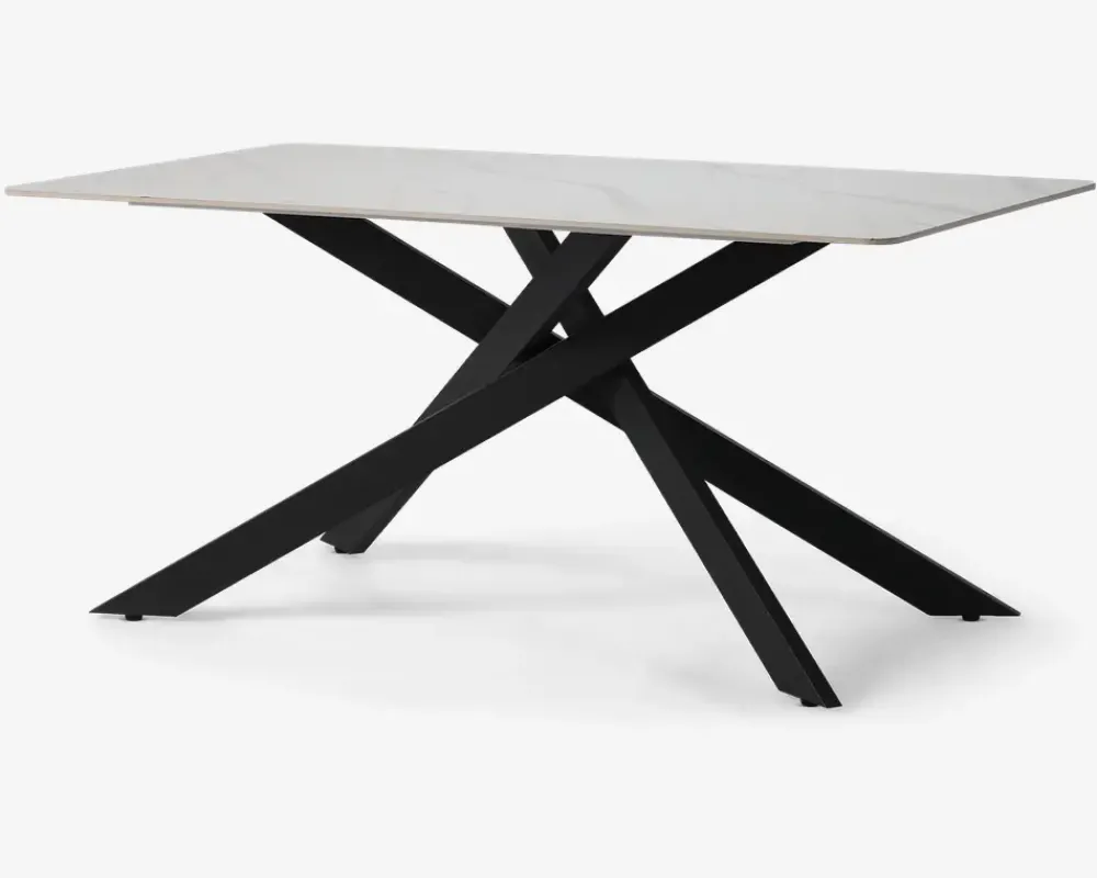 Hot Daells Bolighus Spisebord i hvid keramik B. 90 x L. 160 cm