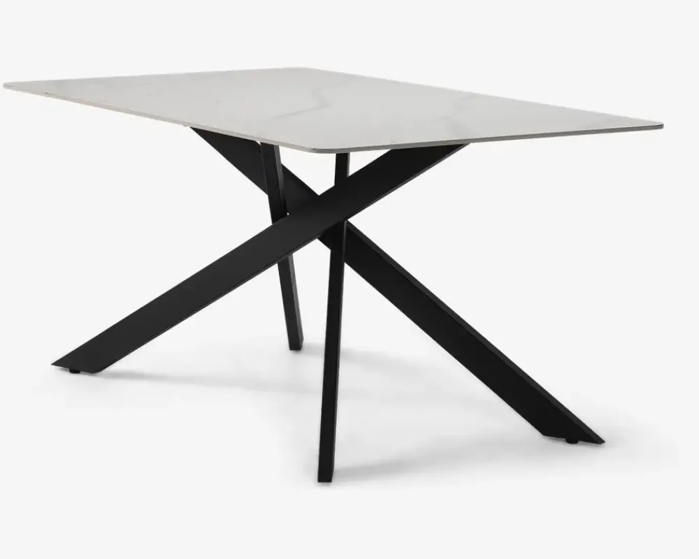 Hot Daells Bolighus Spisebord i hvid keramik B. 90 x L. 160 cm