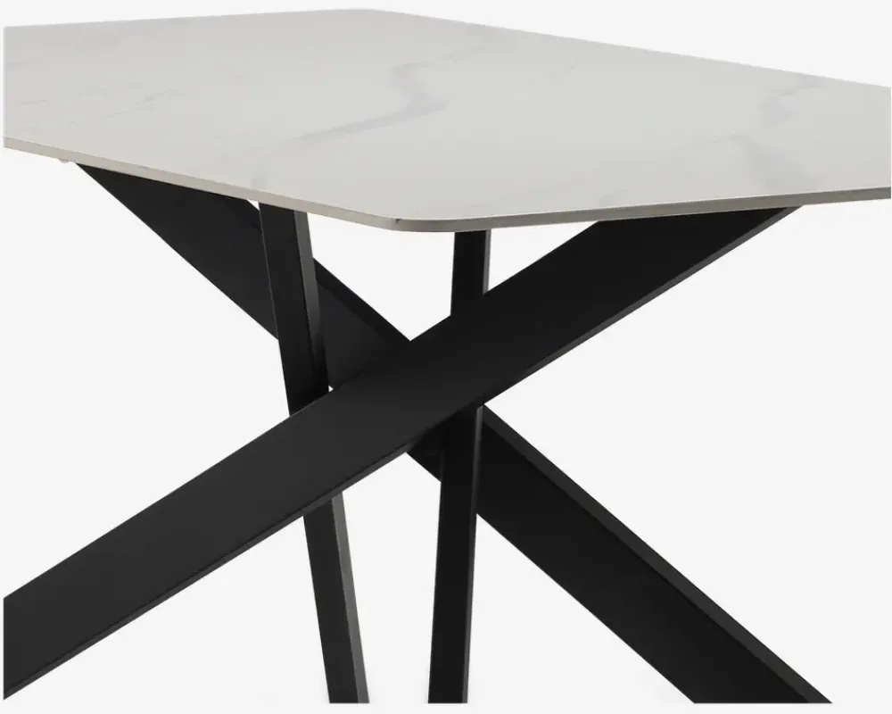 Hot Daells Bolighus Spisebord i hvid keramik B. 90 x L. 160 cm