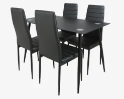 New Daells Bolighus Spisebordssæt til 4 personer i sort