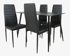 New Daells Bolighus Spisebordssæt til 4 personer i sort