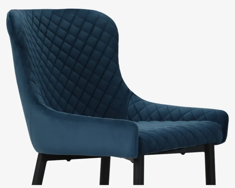 Online Daells Bolighus Spisebordsstol i velour Blå