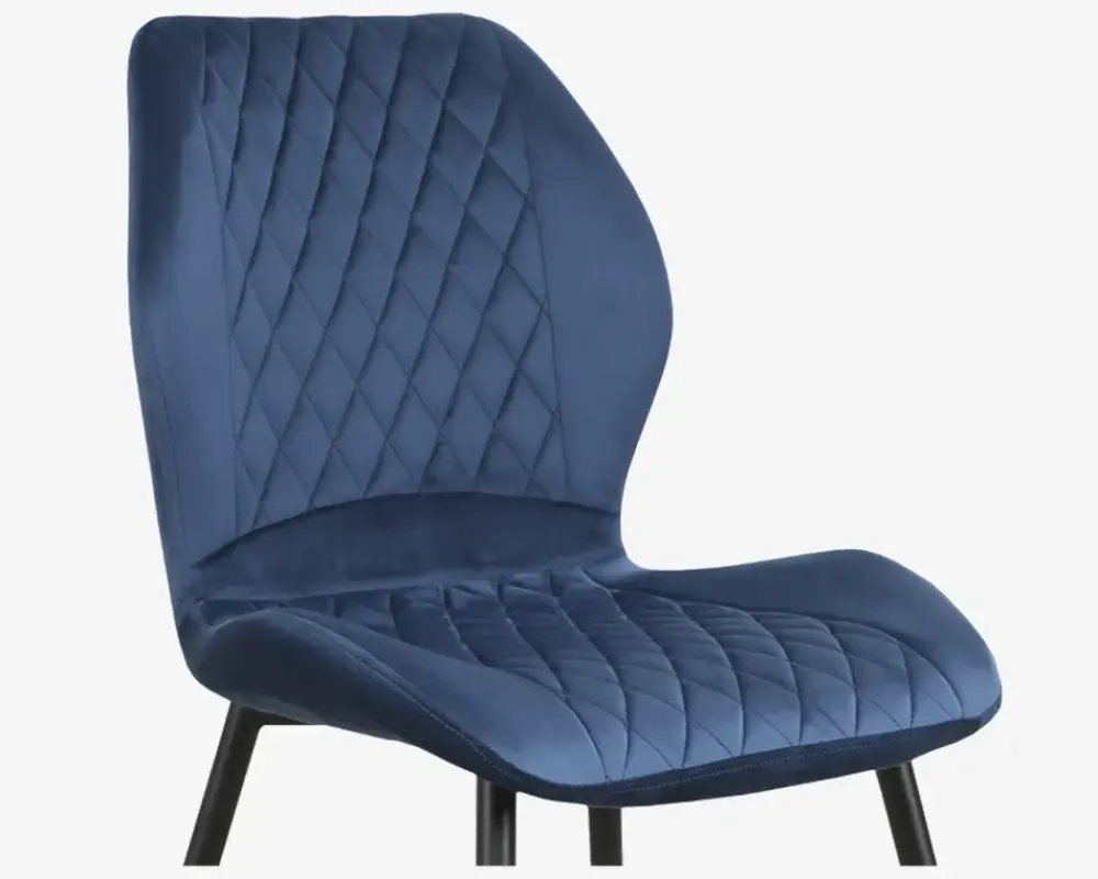 Online Daells Bolighus Spisebordsstol i velour Blå