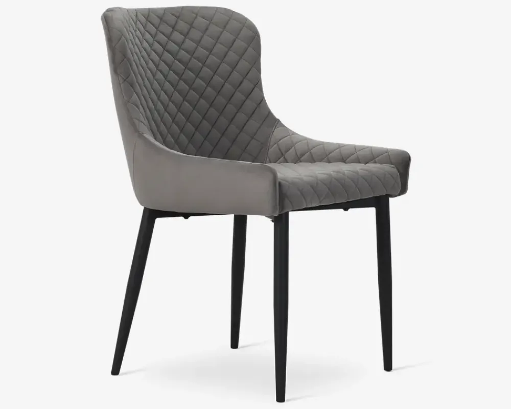 Hot Daells Bolighus Spisebordsstol i velour Grå