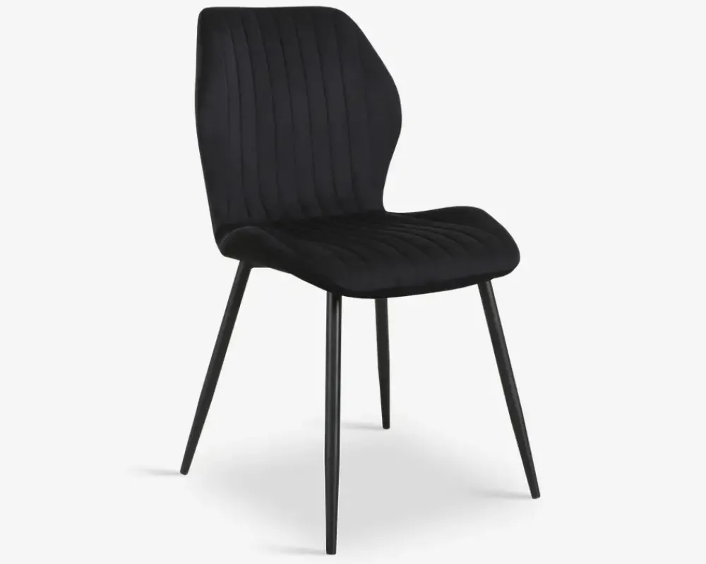 Online Daells Bolighus Spisebordsstol i velour Sort