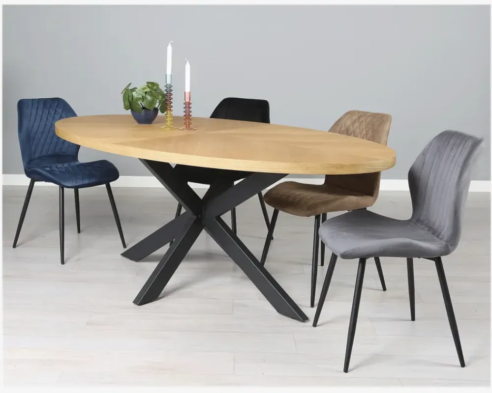 Online Daells Bolighus Spisebordsstol i velour Sort