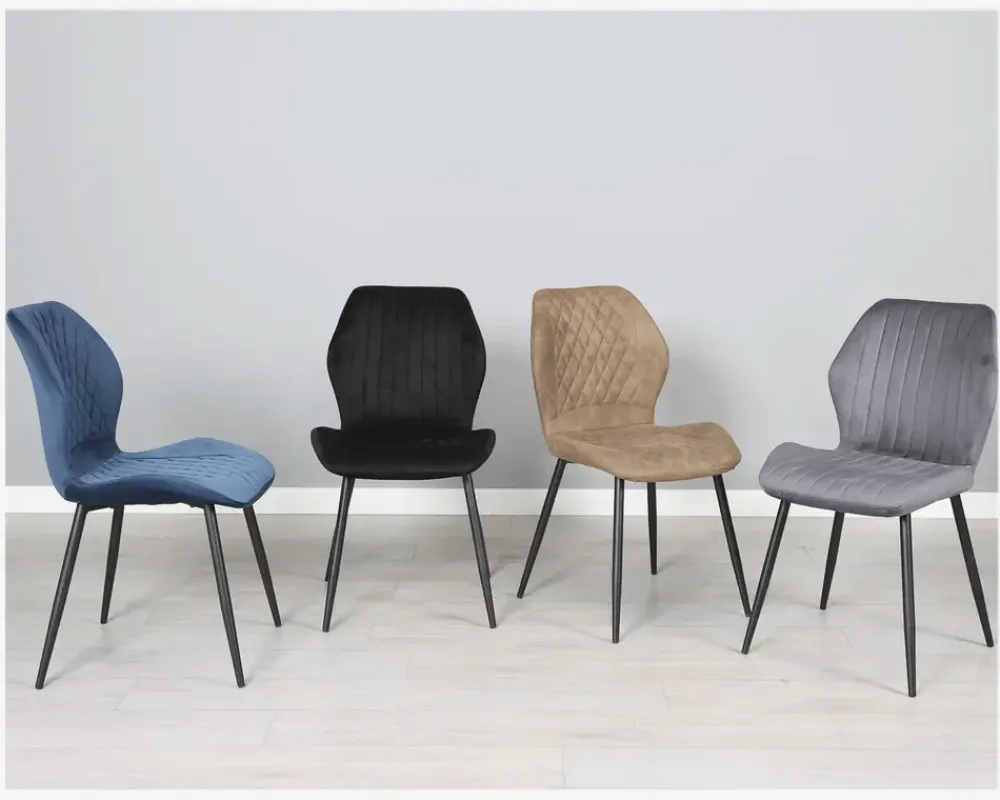 Online Daells Bolighus Spisebordsstol i velour Sort