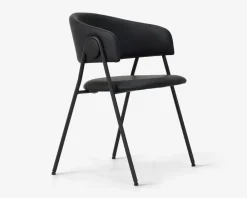 Clearance Daells Bolighus Spisebordsstol med armlæn i sort kunstlæder