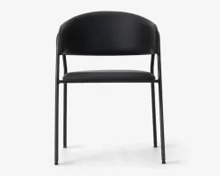 Clearance Daells Bolighus Spisebordsstol med armlæn i sort kunstlæder