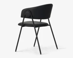 Clearance Daells Bolighus Spisebordsstol med armlæn i sort kunstlæder