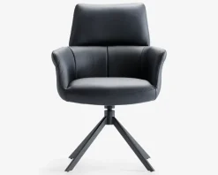 Sale Daells Bolighus Spisebordsstol med armlæn i sort læder