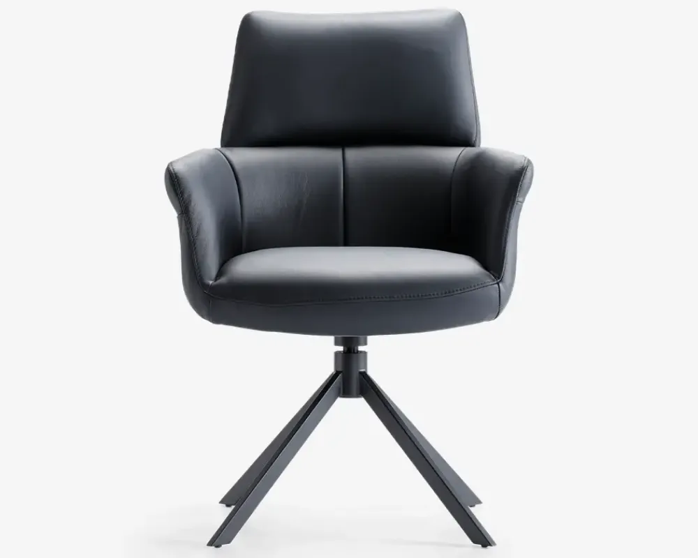 Sale Daells Bolighus Spisebordsstol med armlæn i sort læder