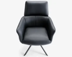 Sale Daells Bolighus Spisebordsstol med armlæn i sort læder