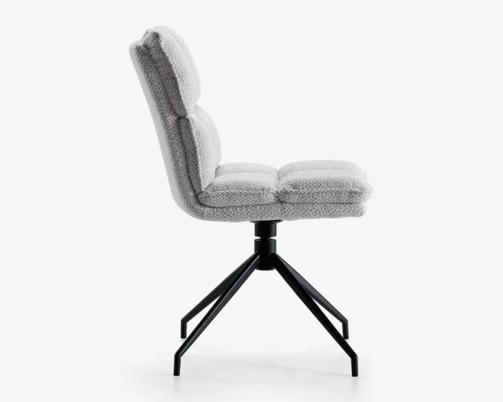 Hot Daells Bolighus Spisebordsstol med drejestel i sølvfarvet