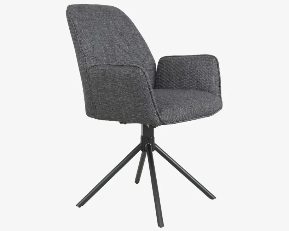 Outlet Daells Bolighus Spisebordsstol med drejestel og armlæn Grå