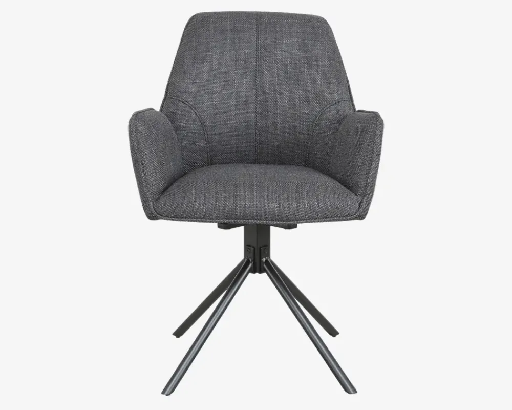 Outlet Daells Bolighus Spisebordsstol med drejestel og armlæn Grå