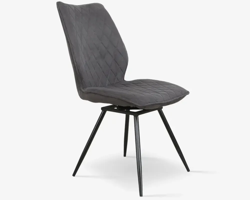 Discount Daells Bolighus Spisebordsstol Navarra mørk med drejstel Grå