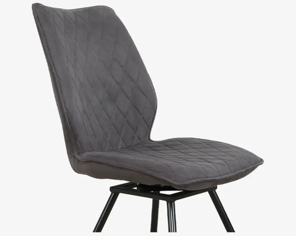 Discount Daells Bolighus Spisebordsstol Navarra mørk med drejstel Grå