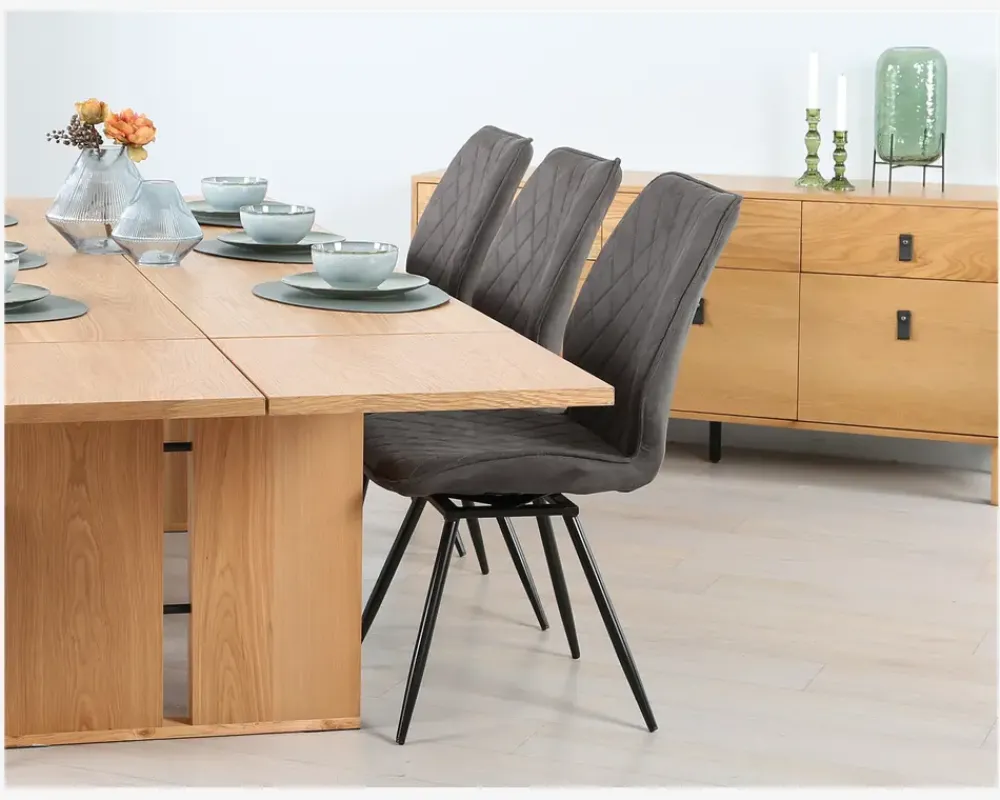 Discount Daells Bolighus Spisebordsstol Navarra mørk med drejstel Grå