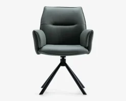 Daells Bolighus Spisestuestol med armlæn i grøn læder