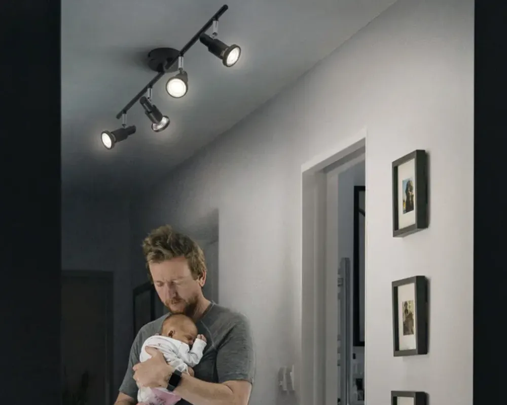 Outlet Daells Bolighus Spot 4xGU10 sort L.68,4 cm