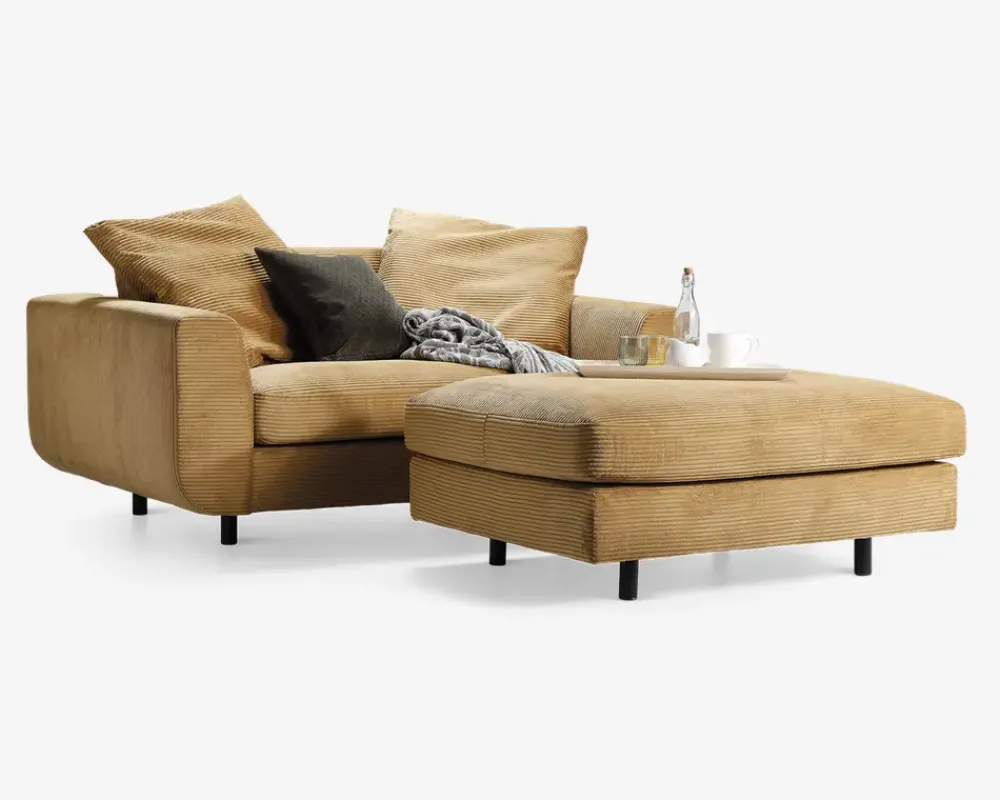 Online Daells Bolighus Stol 1,5 pers stol Motive gul fløjl