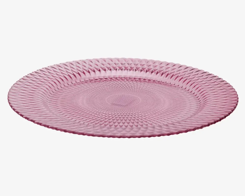 Outlet Daells Bolighus Tallerken Glas Ø.33cm Pink Lyserød