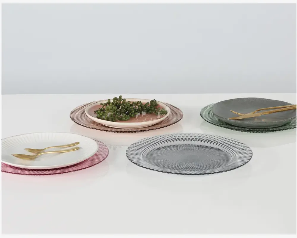 Outlet Daells Bolighus Tallerken Glas Ø.33cm Pink Lyserød