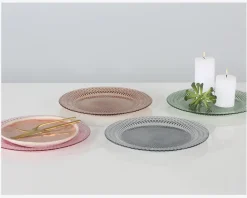 Outlet Daells Bolighus Tallerken Glas Ø.33cm Pink Lyserød