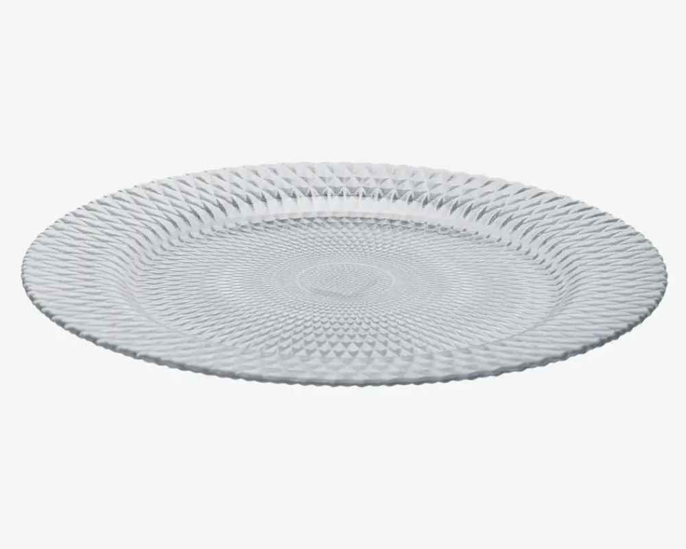 New Daells Bolighus Tallerken Glas Ø.33cm Røgfarvet